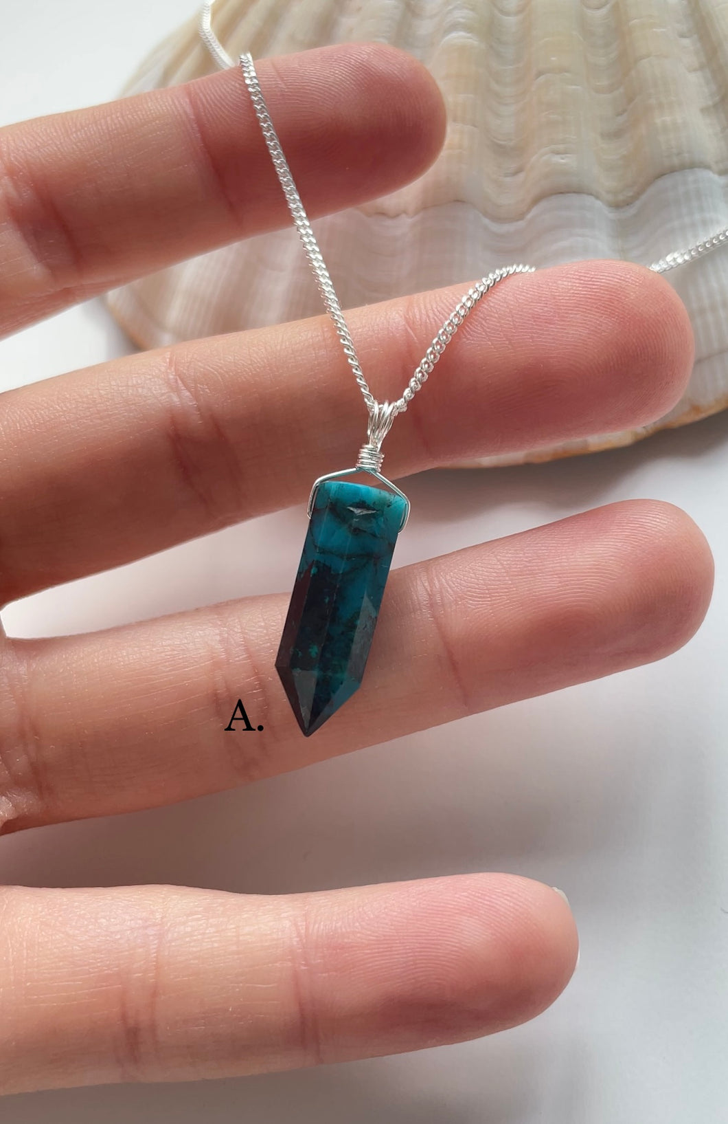 Chrysocolla Point (Sterling Silver)