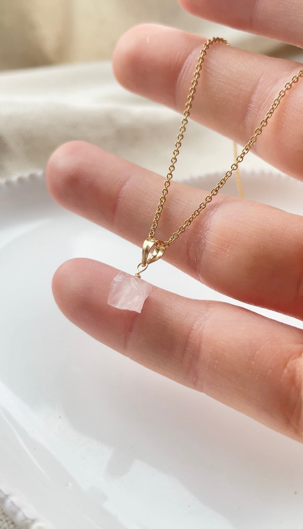 Rose Quartz Raw (Gold Filled)