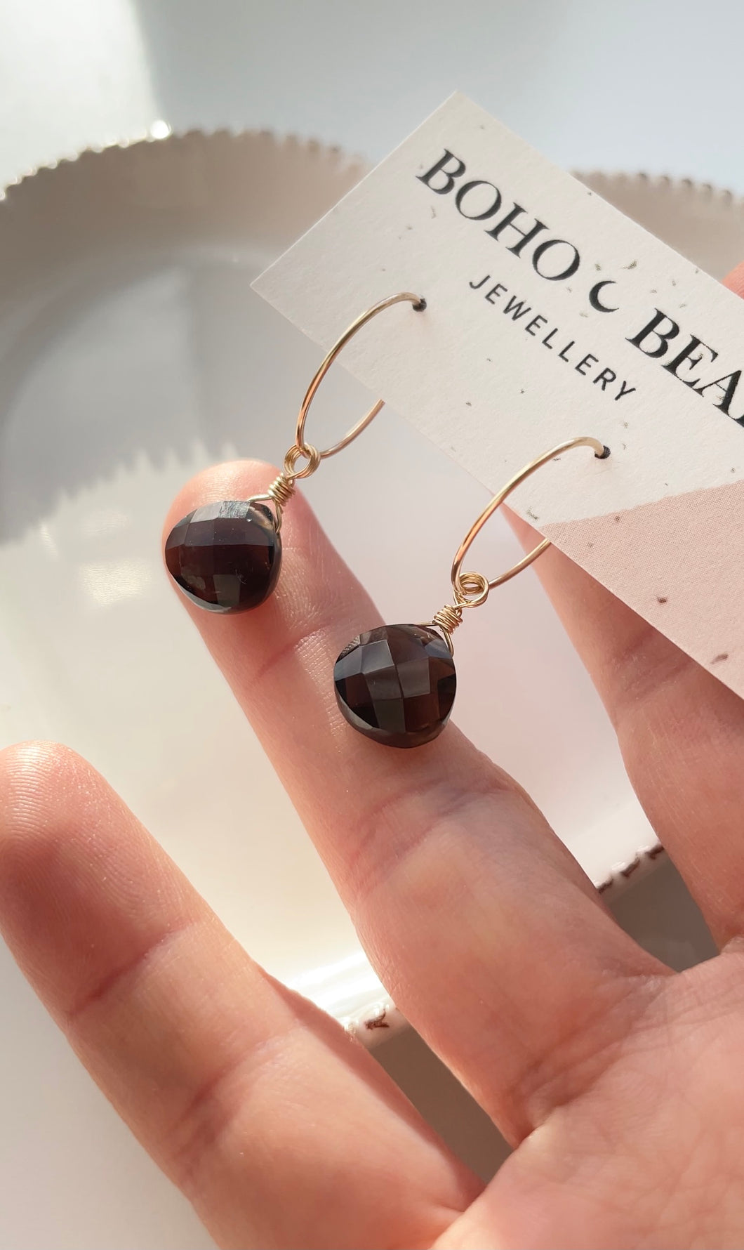 Smoky Quartz Earring (14k Gold Filled)