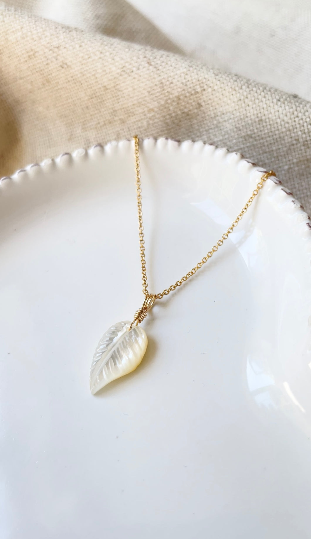 Mother of Pearl Leaf (Gold Filled)