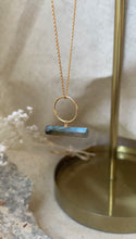 Load image into Gallery viewer, Labradorite T-Bar with Hoop (Gold Filled)
