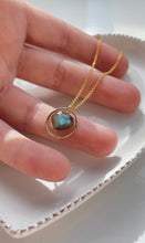 Load image into Gallery viewer, Labradorite Heart Hoop (Gold Filled)
