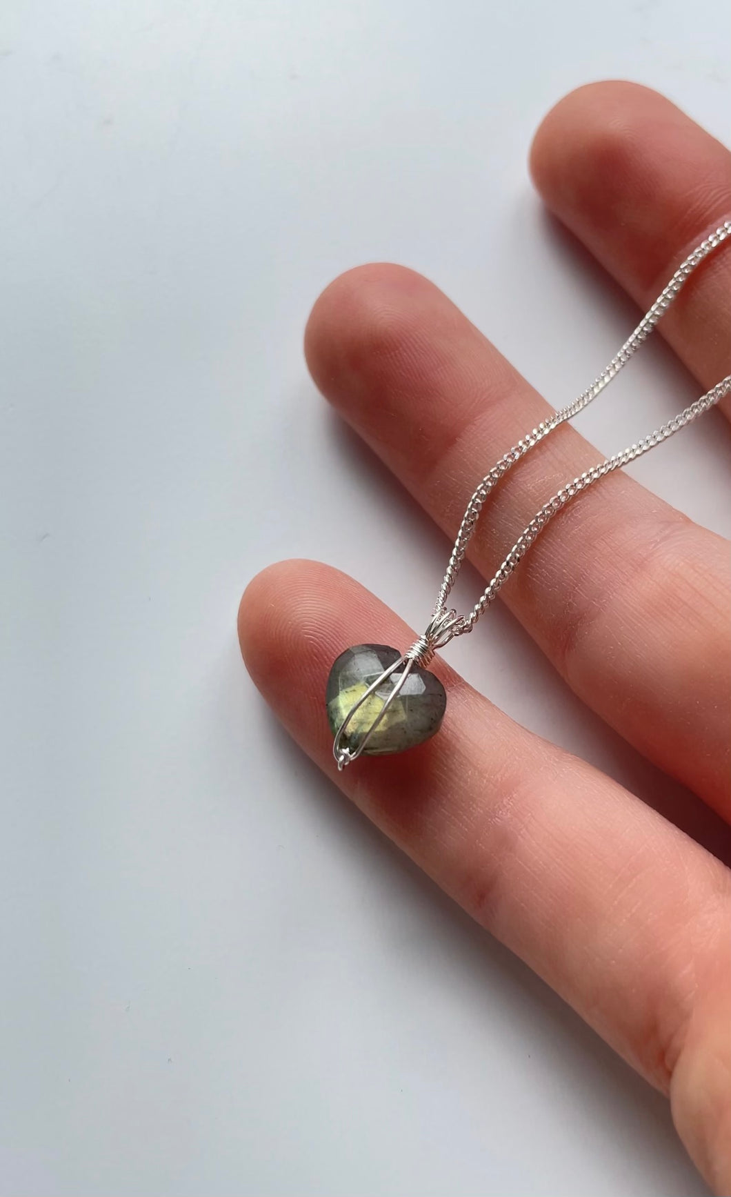 Labradorite faceted Heart (Sterling Silver)