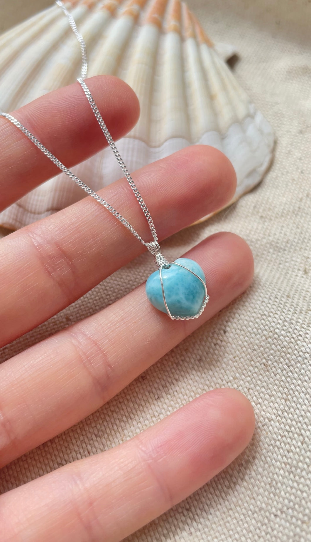 Larimar Heart (Sterling Silver)