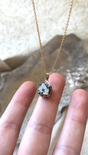 Load image into Gallery viewer, Dalmatian Jasper Cube (Gold filled)
