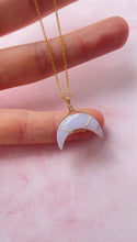 Load image into Gallery viewer, Blue Lace Agate Mini Moon (Gold Filled)
