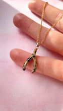 Load image into Gallery viewer, Dalmatian Jasper Wishbone (Gold Filled)
