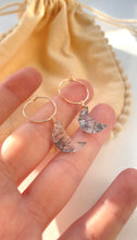 Load image into Gallery viewer, Tourmaline Quartz Moon Hoops (Gold Filled)
