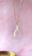 Load image into Gallery viewer, Mother of Pearl Wishbone (Gold Filled)
