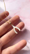 Load image into Gallery viewer, Mother of Pearl Wishbone (Gold Filled)
