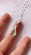 Load image into Gallery viewer, Peruvian Blue Opal Wishbone (Sterling Silver)
