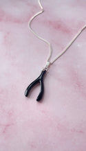 Load image into Gallery viewer, Black Onyx Wishbone (Sterling Silver)
