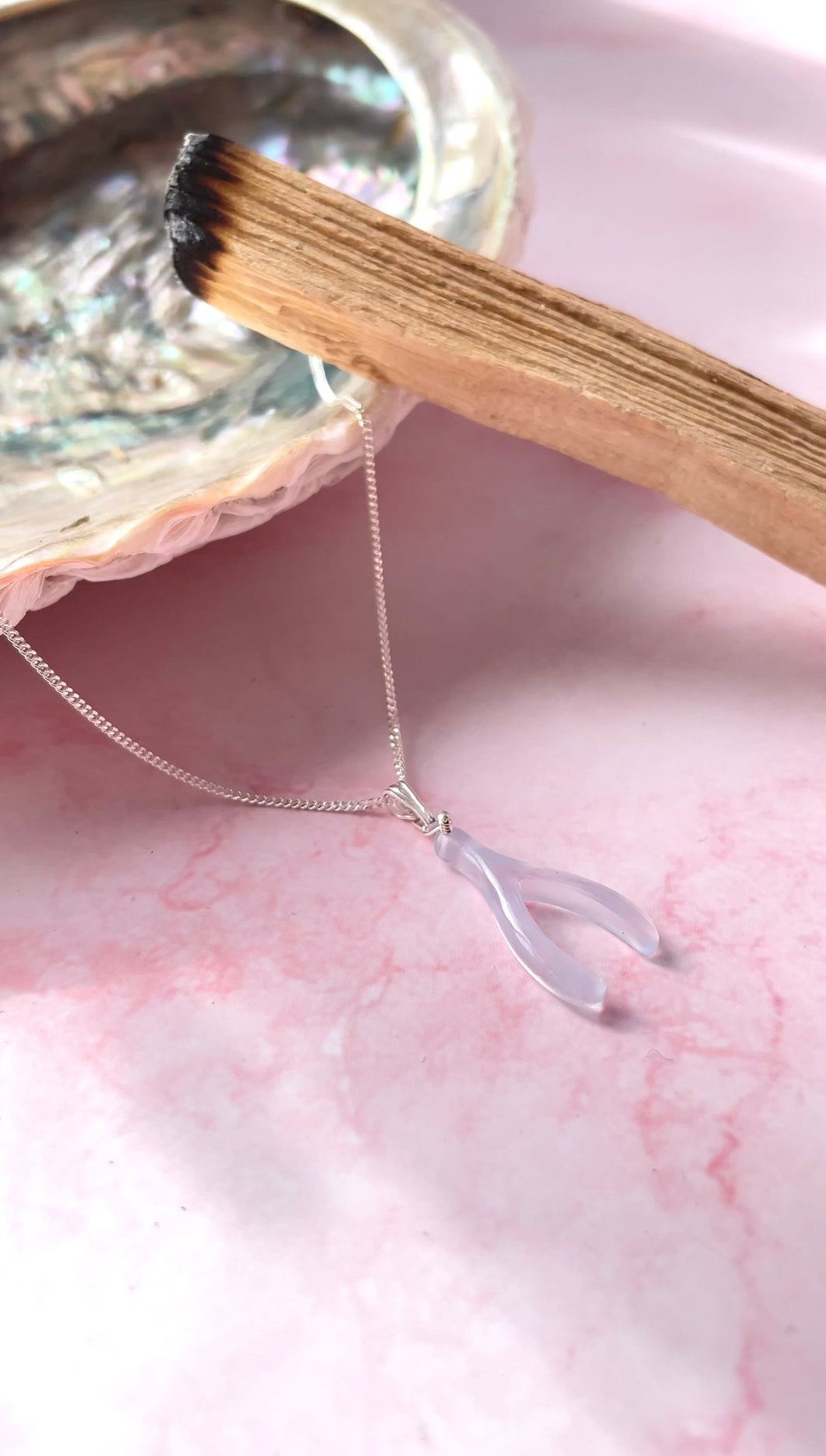 Chalcedony Wishbone (Sterling Silver)