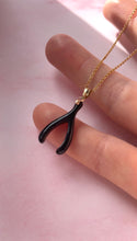 Load image into Gallery viewer, Black Onyx Wishbone (Gold Filled)
